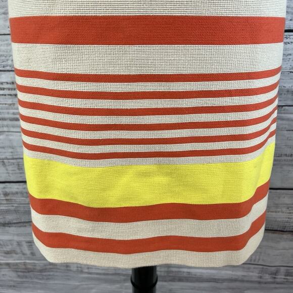 Ann Taylor Skirt size 6 Yellow Orange Tan Striped Tweed Straight Knee Casual - Picture 4 of 7